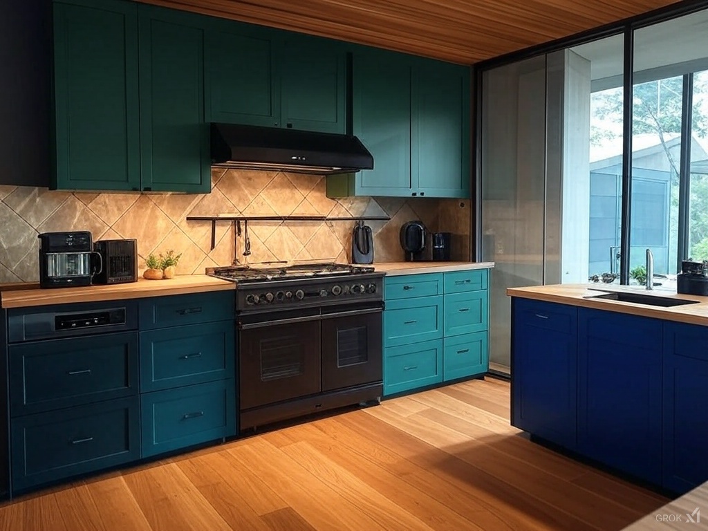 Kitchen with wooden cabinetry