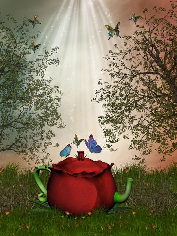 Art Print: Fantasy Landscape by justdd: 12x9in