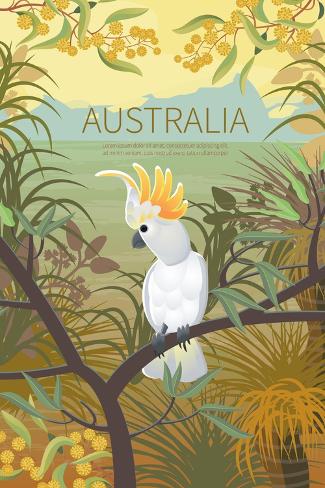 Art Print: Australian Landscape Poster. Every Element is Located on a Separate Layer. Images is Cropped with C by Annareichel: 18x12in
