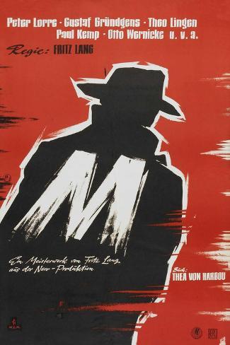 Art Print: M, German Movie Poster, 1931, 18x12in.