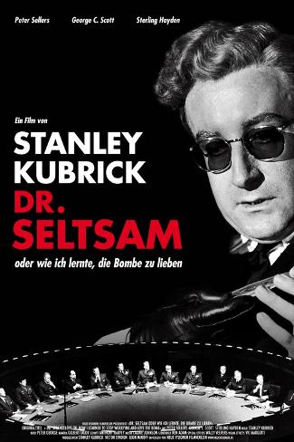 Art Print: Dr. Strangelove, German Movie Poster, 1964, 18x12in.