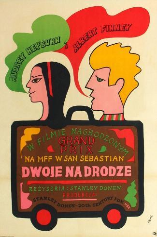 Art Print: Two for the Road, Polish Movie Poster, 1967, 18x12in.