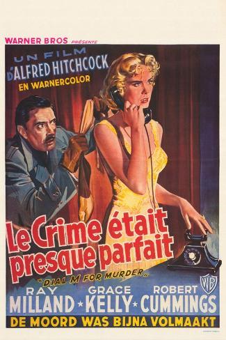 Art Print: Dial M For Murder, Belgian Movie Poster, 1954, 18x12in.