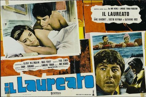 Art Print: The Graduate, Italian Movie Poster, 1967, 18x12in.