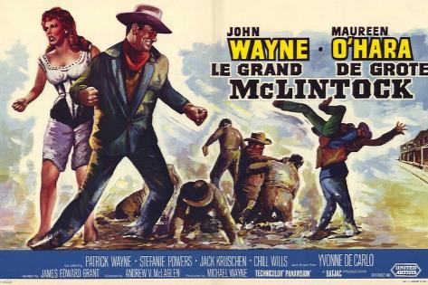 Art Print: McLintock, Belgian Movie Poster, 1963, 18x12in.