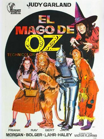 Art Print: The Wizard of Oz, Spanish Movie Poster, 1939, 12x9in.