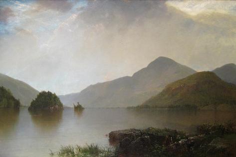 Art Print: Lake George Landscape by John Frederick Kensett: 18x12in
