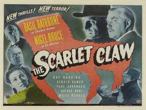 Art Print: The Scarlet Claw, UK Movie Poster, 1944, 12x9in.