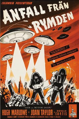 Art Print: Earth vs. the Flying Saucers, Swedish Movie Poster, 1956, 1