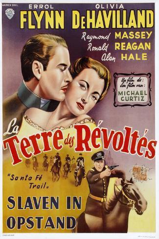 Art Print: Santa Fe Trail, Belgian Movie Poster, 1940, 18x12in.