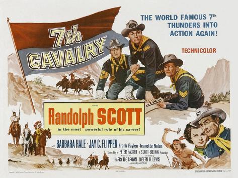 Art Print: 7th Cavalry, UK Movie Poster, 1956, 12x9in.