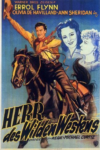Art Print: Dodge City, German Movie Poster, 1939, 18x12in.