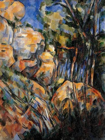 Art Print: Landscape Rocks Above the Caves at Chateau Noir by Paul Cézanne: 12x9in