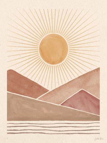 Art Print: Mid Century Landscape I by Janelle Penner: 12x9in