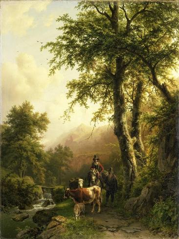 Art Print: Italian Landscape, Barend Cornelis Koekkoek by Barend Cornelis Koekkoek: 12x9in