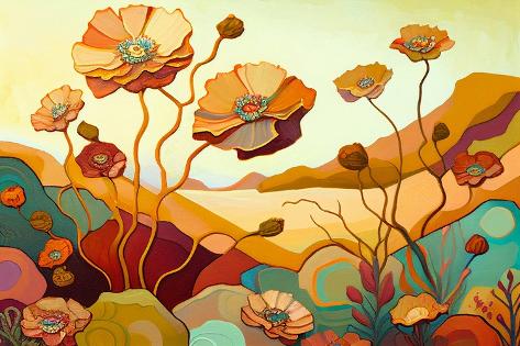 Art Print: Abstract Flower Landscape I by Avril Anouilh: 18x12in