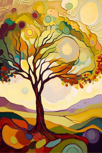 Art Print: Landscape with Oak Tree by Avril Anouilh: 18x12in