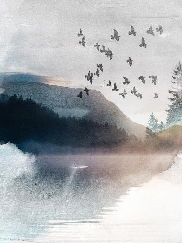 Art Print: Watercolor Landscapes Vertical 3 by Creative Paper: 12x9in