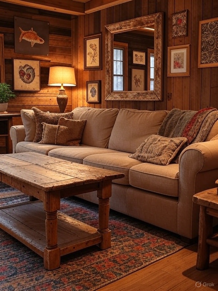 Rustic Living Room Decor on a Budget