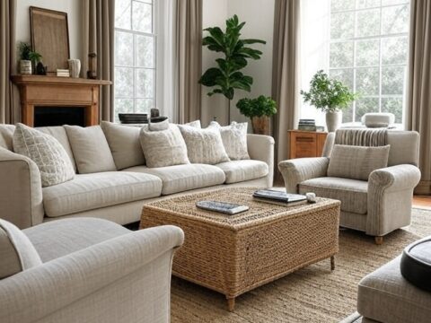Transitional Living Room Home Decor