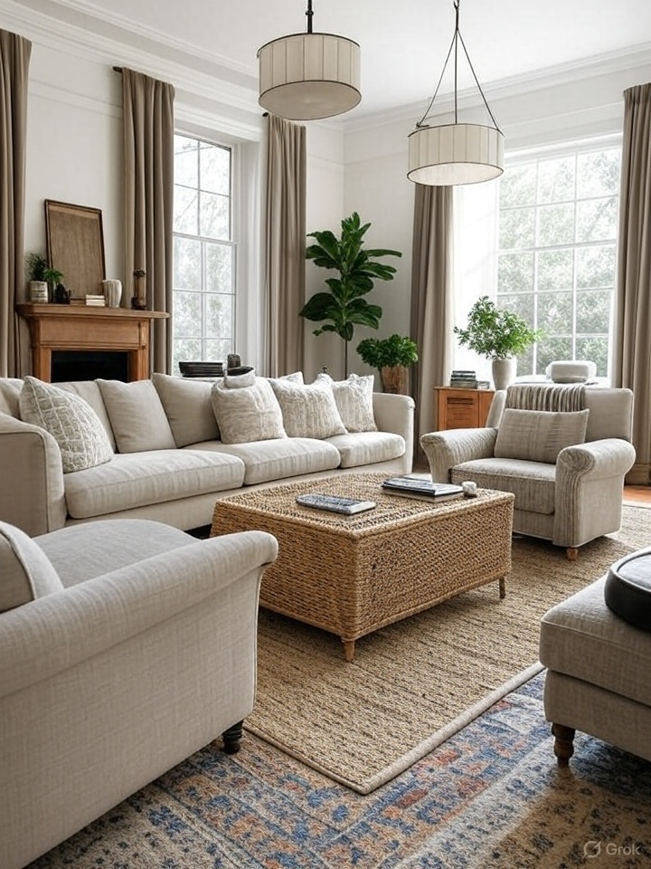 Transitional Living Room Home Decor