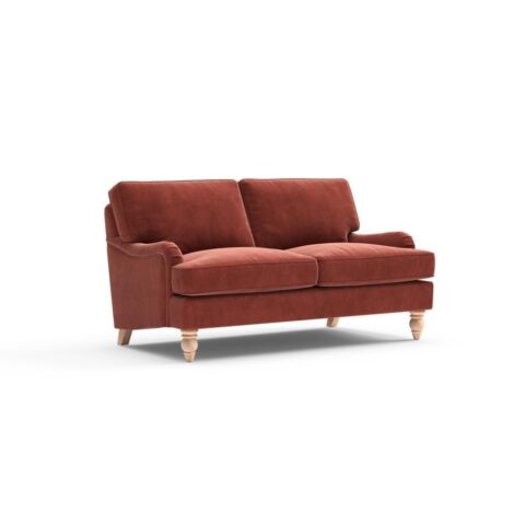 Morris – Large 2 Seater – Brick – Matt Velvet – Red