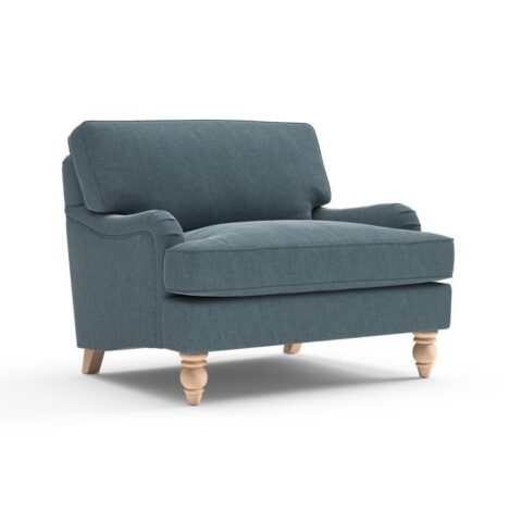 Morris – Love Seat – Teal – Eco Chenille – Blue – The Cotswold Company