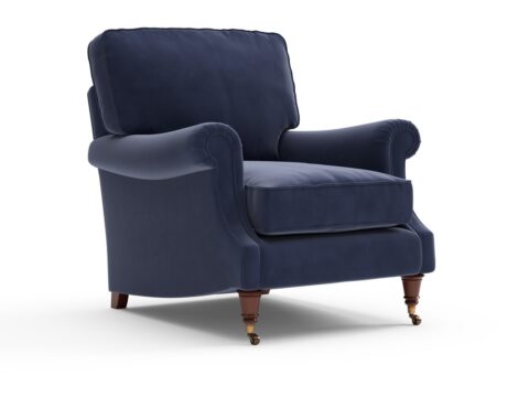 Taylor High Back – Armchair – Deep blue – Matt Velvet – The Cotswold Company