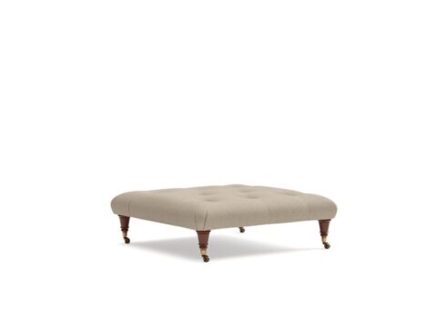 Amelia – Foot Stool – Natural – House Linen Mix – The Cotswold Company