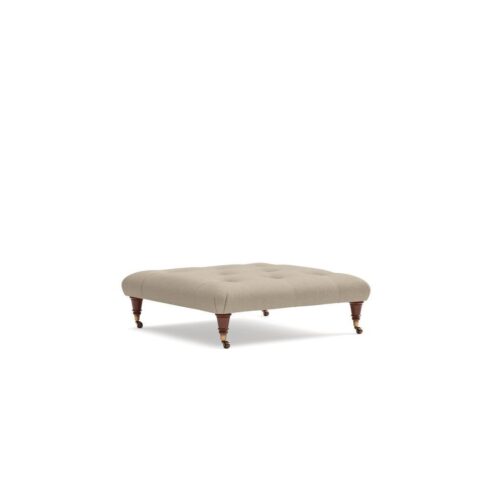 Amelia – Foot Stool – Natural – House Linen Mix – The Cotswold Company