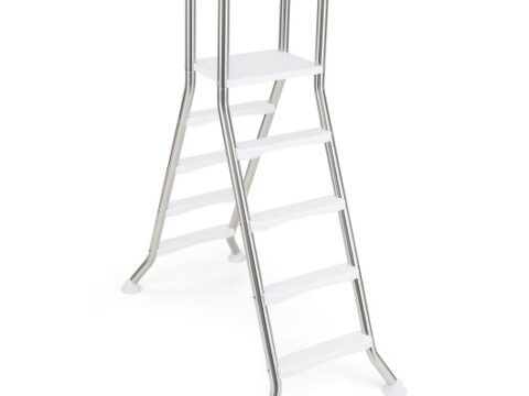 75.6" Above Ground Pool Ladder A-Frame Swimming Pool 4-Step Ladder for Up to 55" Pool Wall Height