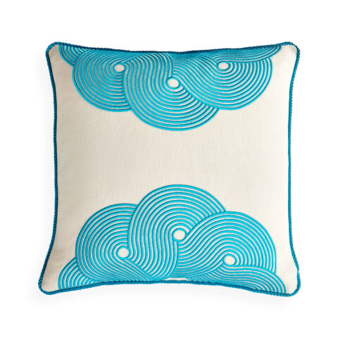 Pompidou Aqua Half Circles Pillow