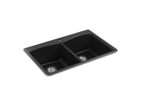 Kennon® 33" x 22" x 9-5/8" Neoroc® top-mount/undermount double-equal kitchen sink