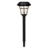 3-Lumen Solar Black Caged Pathway Light, Plastic