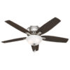 Hunter Newsome Low Profile with Light 52 inch Ceiling Fan
