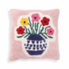 Blossom 20" Tufted Cotton Square Accent Pillow Cover