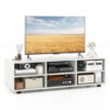 TV Stand for TV up to 55 Inch with 6 Storage Compartments-White
