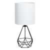 Black Metal Wire Geo Small Lamp With Shade, 17.5"