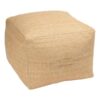Hermosa Brown Outdoor Pouf, 20" At Home, Natural, Polyester