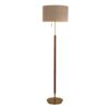 Brown Wood & Metal Floor Lamp With Shade, 68", Natural