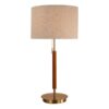 Brown Wood & Metal Medium Lamp With Shade, 28", Metallic