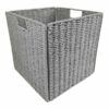 Collapsible Paper Rope Modular Storage Cube, Grey