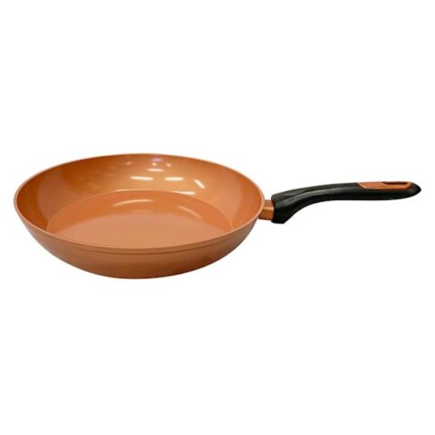 Copper Finish Ceramic Frying Pan, 12", Orange
