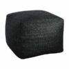 Crosby St. Black Hermosa Outdoor Pouf, 20", Pu