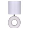 Crosby St. White Ceramic Textured Ring Small Table Lamp With Shade, 16"