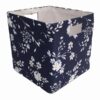 Dark Blue Floral Modular Storage Cube, Fabric