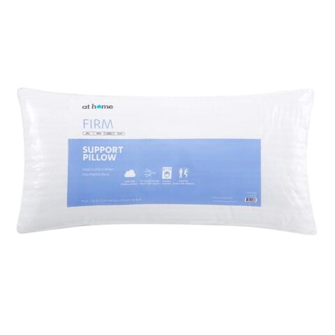 Firm Support Bed Pillow, King, White, Microfiber