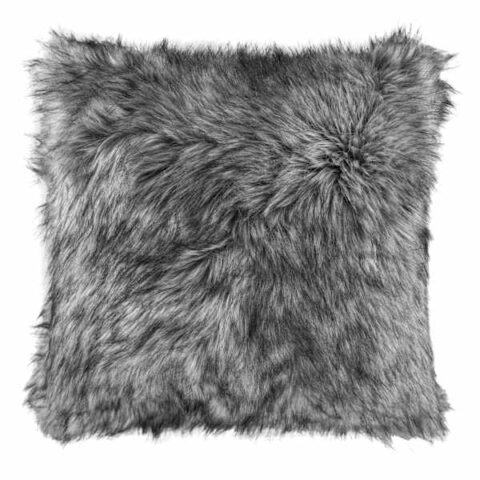 Fur Printing Pillow, Blue, Polyester
