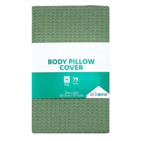 Green Waffle Body Pillow Cover, Polyester