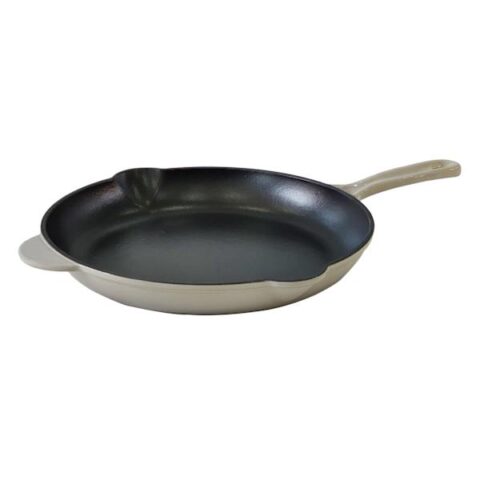 Grey Enameled Cast Iron Fry Pan, 12"